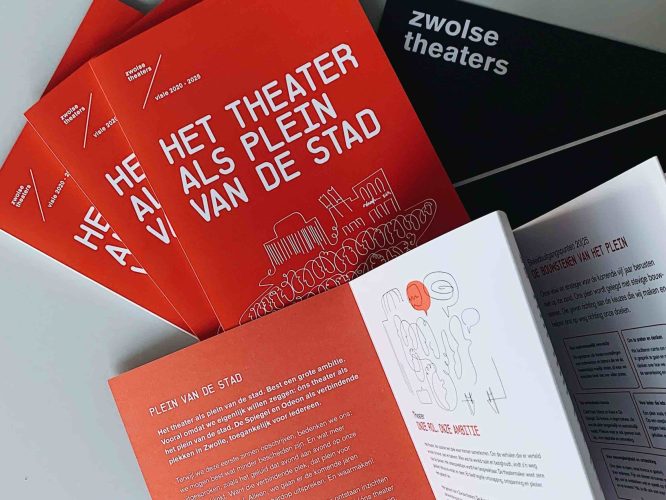 Gedrukte examplaren visie Zwolse Theater, teksten geschreven door Marc Nijenhuis